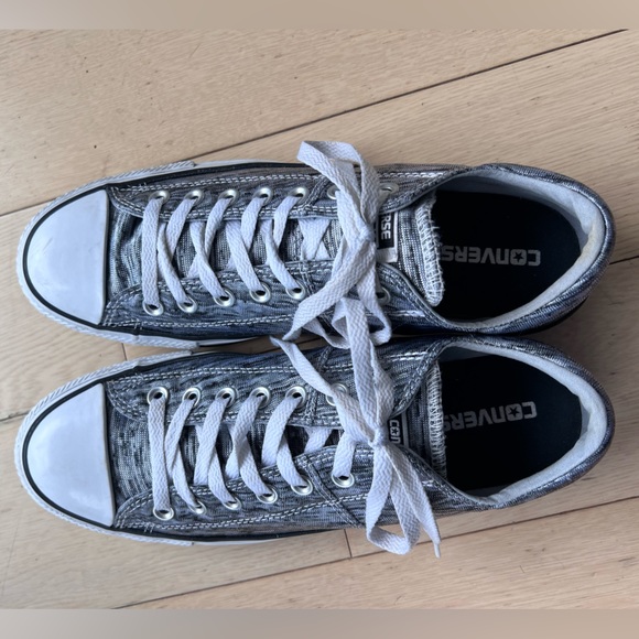 Converse Shoes - Women’s Converse All Start low top Chuck Taylor. Silver melange color. Size 11